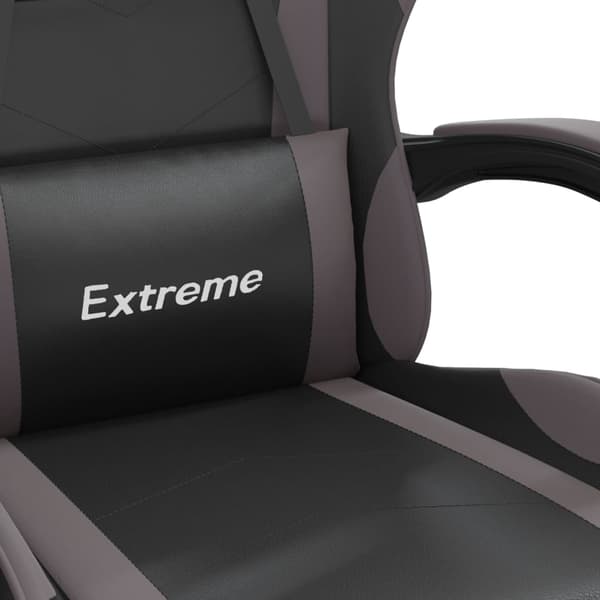 vidaXL Gamingstol svart och grå konstläder Grå