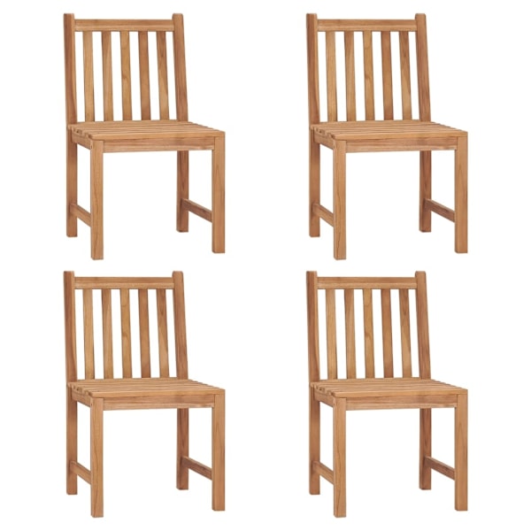 vidaXL Trädgårdsstolar 4 st med dynor massiv teak Beige
