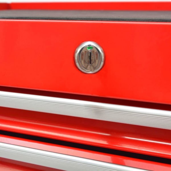 vidaXL Verktygsvagn med 1125 verktygsstål röd Röd
