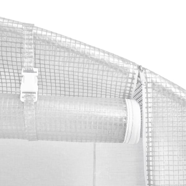 vidaXL Växthus med stålram vit 12 m² 6x2x2 m Vit