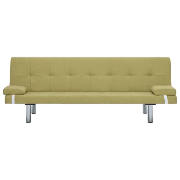 vidaXL Bäddsoffa med två kuddar grön polyester Grön