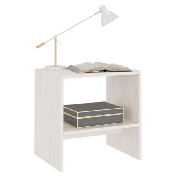 vidaXL Sängbord vit 40x30,5x40 cm massiv furu Vit
