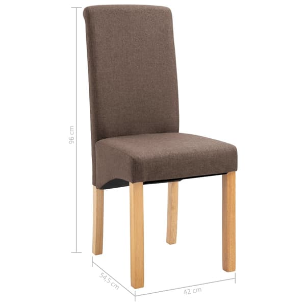 vidaXL Matstolar 2 st brun tyg Brun