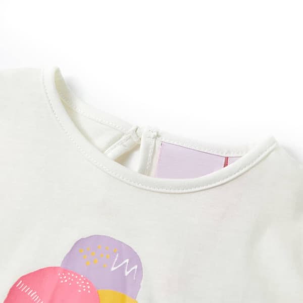 vidaXL T-shirt för barn ecru 116 Vit