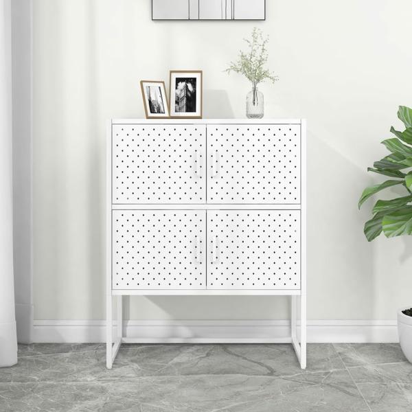vidaXL Högskåp vit 80x35x100 cm stål Vit