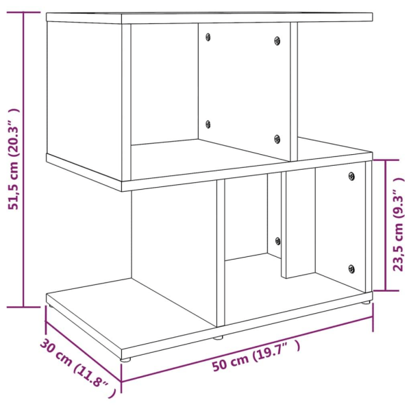 vidaXL Sängbord rökfärgad ek 50x30x51,5 cm konstruerat trä Brun