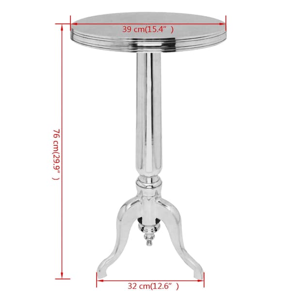 vidaXL Runt sidobord aluminium silver Silver