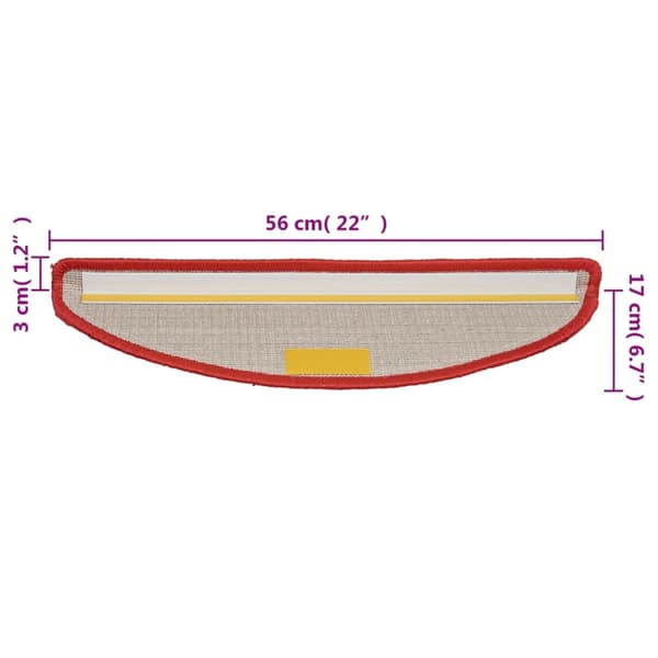 vidaXL Trappstegsmattor 10 st 56x20 cm röd Röd