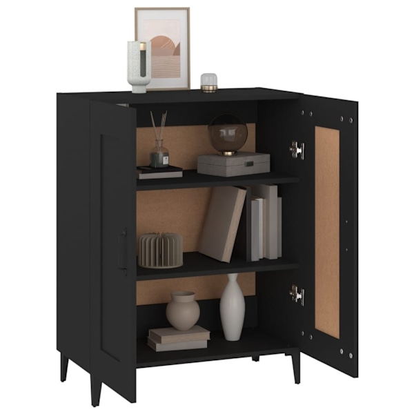vidaXL Skänk svart 69,5x34x90 cm konstruerat trä Svart