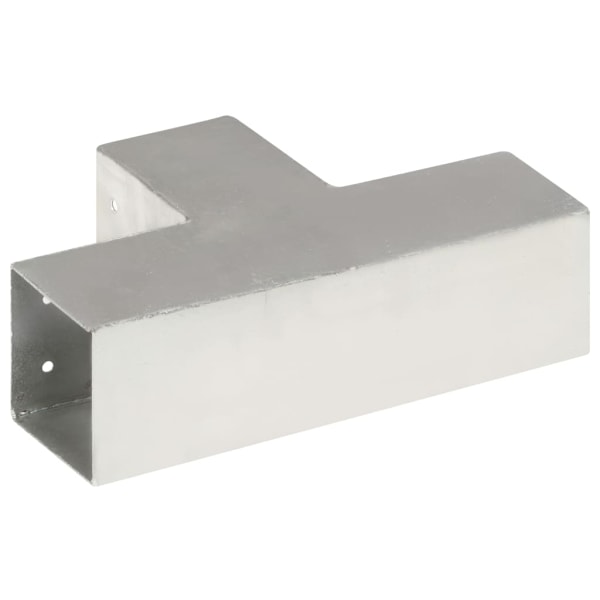 vidaXL Stolpbeslag 4 st T-form galvaniserad metall 81x81 mm Silver