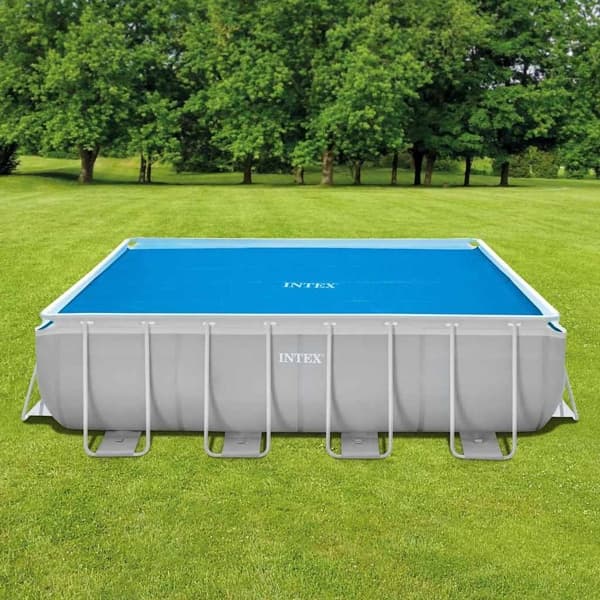 INTEX Poolöverdrag solenergi blå 378x186 cm polyeten Blå