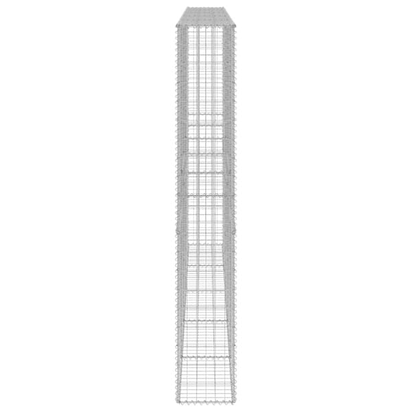 vidaXL Gabionmur galvaniserat stål 300x30x200 cm Silver