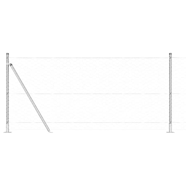 vidaXL Hexagonal stängsel med betongfundament 100 x 0,8 m Silver Mesh Silver
