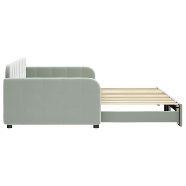 vidaXL Dagbädd utdragbar ljusgrå 100x200 cm sammet Grå