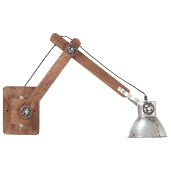 vidaXL Vägglampa industriell stil silver rund E27 Silver