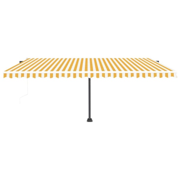 vidaXL Automatisk markis med vindsensor & LED 500x350 cm gul/vit Gul