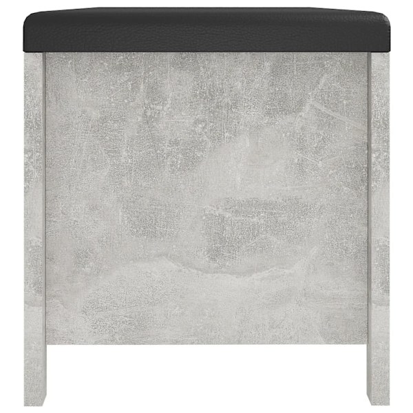 vidaXL Förvaringsbänk med dyna betonggrå 105x40x45 cm konstruerat trä grå