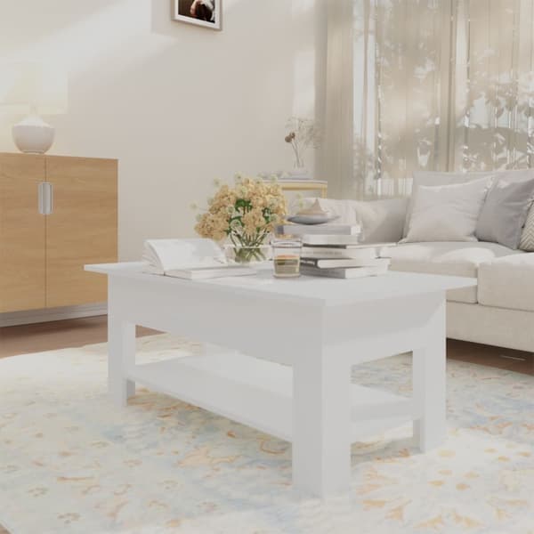 vidaXL Soffbord vit 102x55x42 cm konstruerat trä Vit