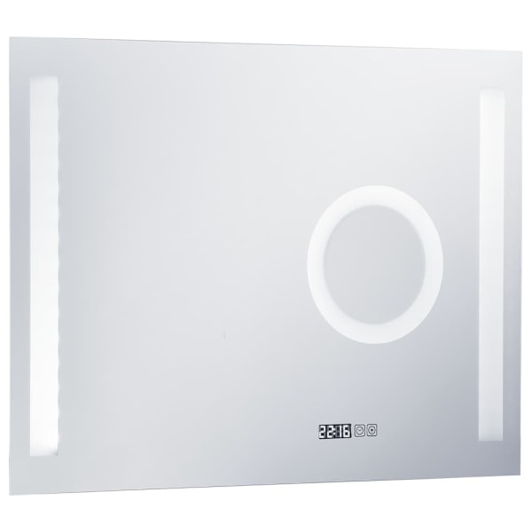 vidaXL Badrumsspegel LED med touch-sensor 80x60 cm Silver