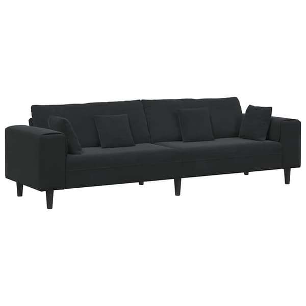 vidaXL Soffa Svart 250 x 77 x 76 cm Sammet art
