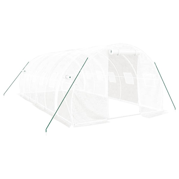 vidaXL Växthus med stålram vit 18 m² 6x3x2 m Vit