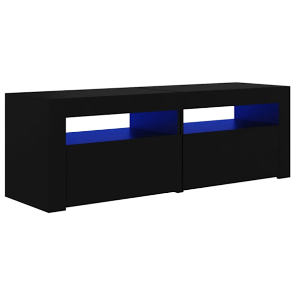 vidaXL TV-bänk med LED-belysning svart 120x35x40 cm Svart
