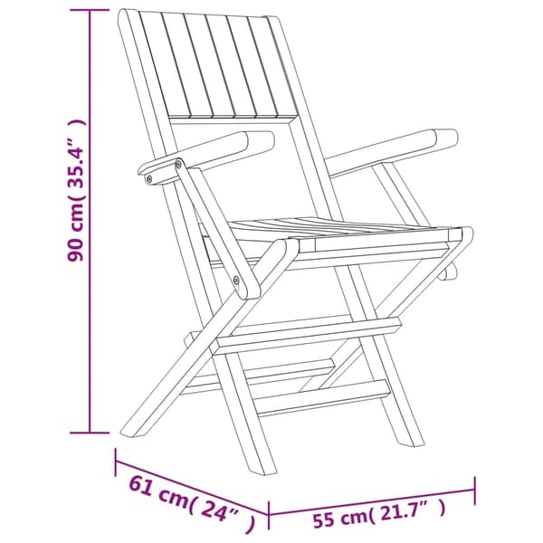 vidaXL Hopfällbara stolar 8 st 55x61x90 cm massivt trä i teak Brun