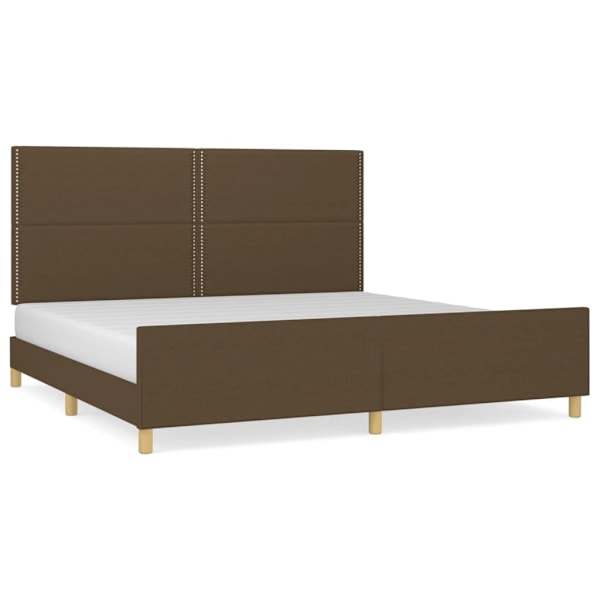 vidaXL Sängram utan madrass mörkbrun 200x200 cm tyg Brun