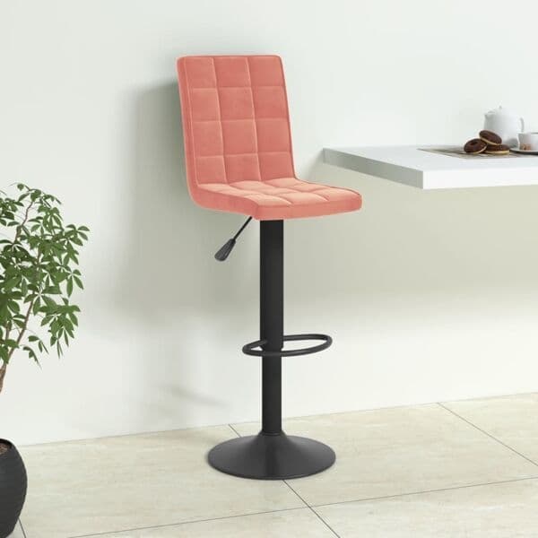 vidaXL Barstol rosa sammet Rosa