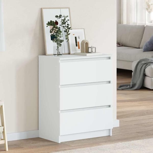 vidaXL Byrå vit 60x35x76 cm konstruerat trä Vit