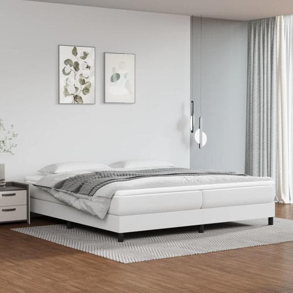 vidaXL Ramsäng vit 200x200 cm konstläder Vit