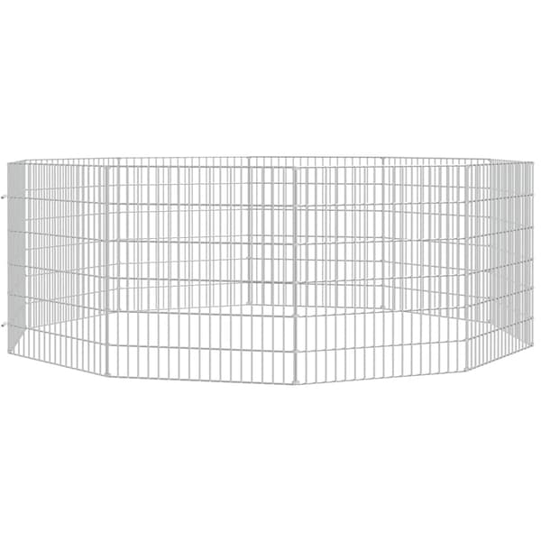 vidaXL Husdjursbur 10-panel 54x60 cm galvaniserat järn Silver