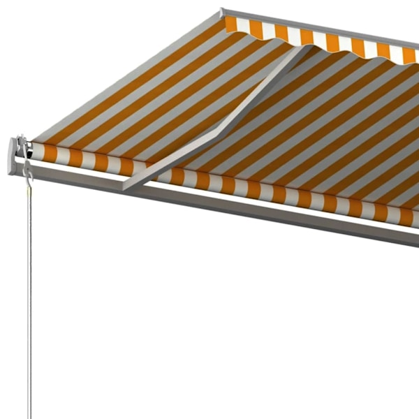vidaXL Markis med stolpar manuellt infällbar 6x3,5 m gul och vit Gul