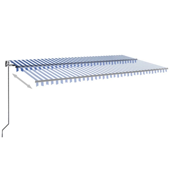 vidaXL Automatisk markis 600x350 cm blå och vit Blå