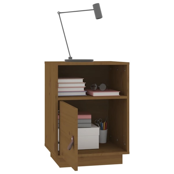 vidaXL Sängbord 2 st honungsbrun 40x34x55 cm massiv furu Brun