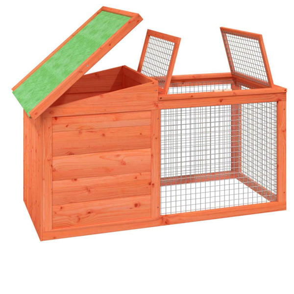 vidaXL Kaninbur brun 100,5x54x55 cm massiv furu Brun