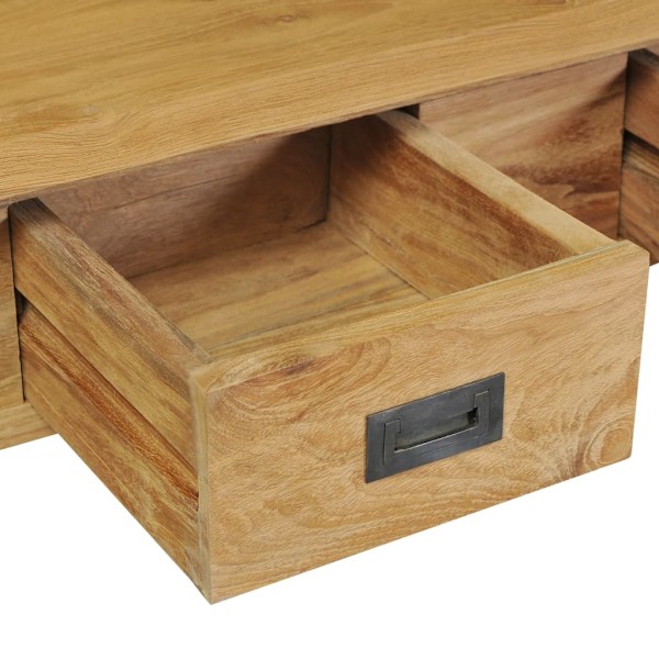 vidaXL Konsolbord i massiv teak 90x30x80 cm Brun