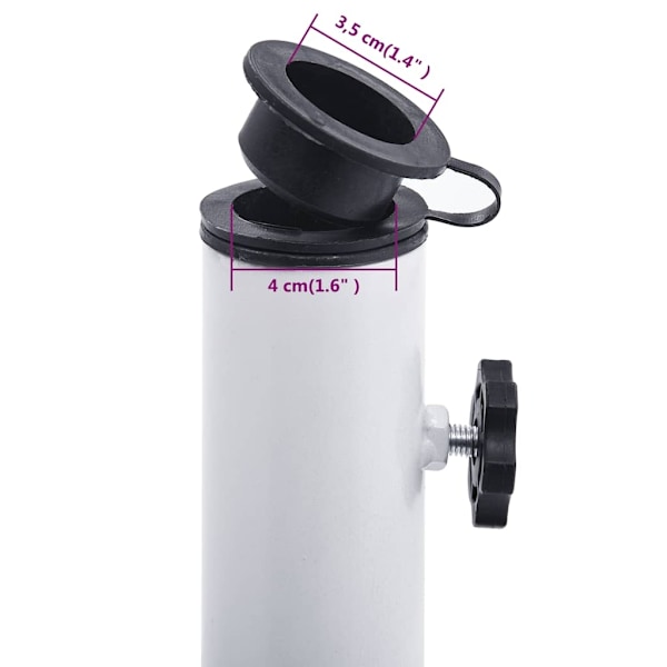vidaXL Parasollfot vit 12 kg 48 cm gjutjärn Vit