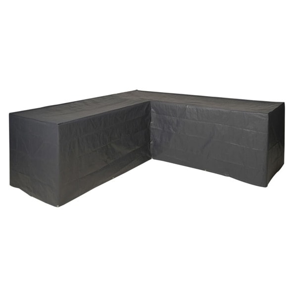Nature Överdrag till trädgårdsmöbler L-form PE 250x90x90 cm 6031612 grå