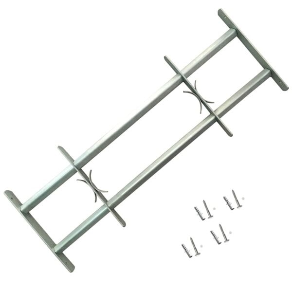 vidaXL Justerbart Fönstergaller för fönster med 2 stänger 700-1050 mm Silver