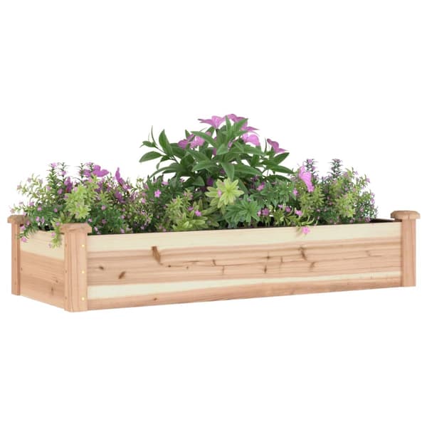 vidaXL Odlingslåda med foder 120x45x25 cm massivt granträ Brun