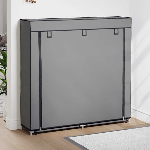 vidaXL Skoförvaring med överdrag grå 115x28x110 cm tyg grå