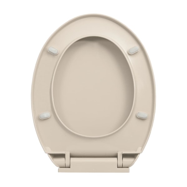 vidaXL Toalettsits mjuk stängning aprikos oval Beige