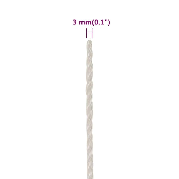 vidaXL Rep vit 3 mm 500 m polypropylen