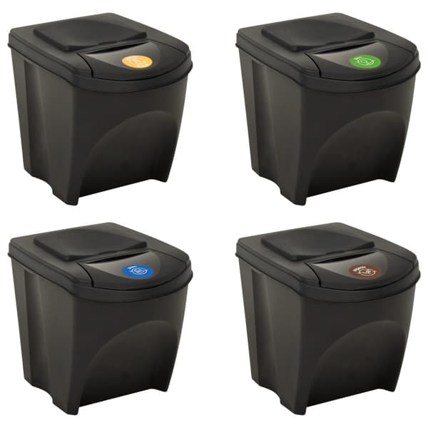 vidaXL Staplingsbara soptunnor 4 st antracit 100 L Antracit