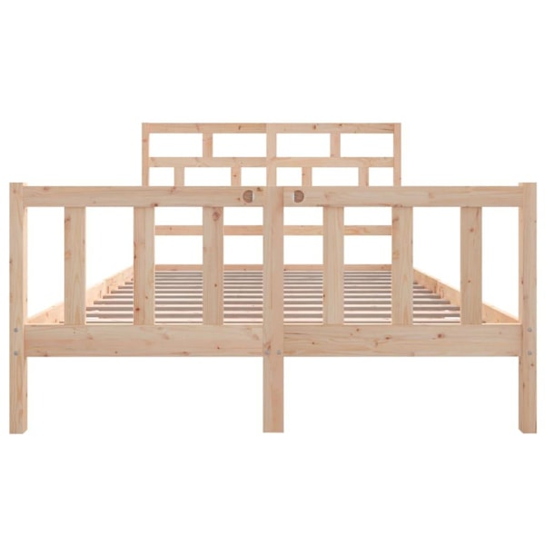 vidaXL Sängram massiv furu 160x200 cm Brun