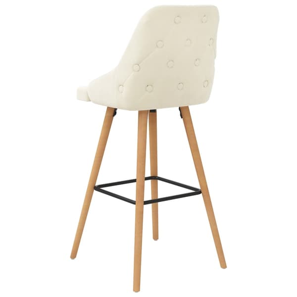 vidaXL Barstolar 2 st gräddvit sammet Creme