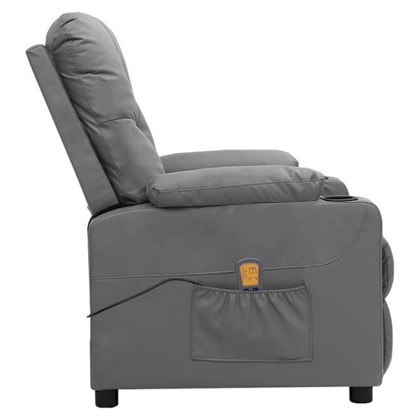 vidaXL Massagefåtölj grå konstläder grå