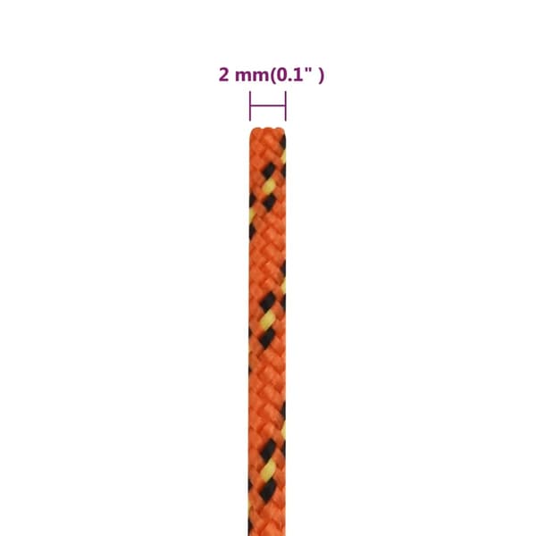 vidaXL Båtlina orange 2 mm 50 m polypropen Orange