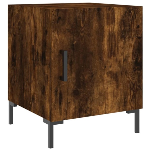 vidaXL Sängbord rökfärgad ek 40x40x50 cm konstruerat trä Brun